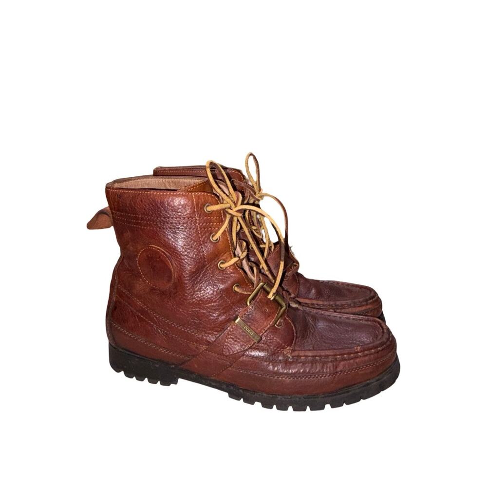 Polo Ralph Lauren RANGER Brown Leather Boots Size: US 10